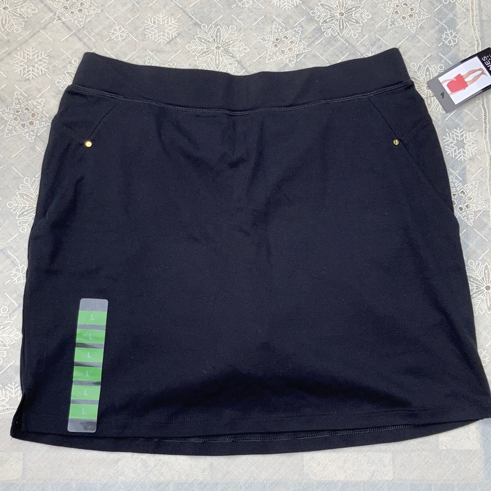 Jones New York Black Cotton Skort, Size Large